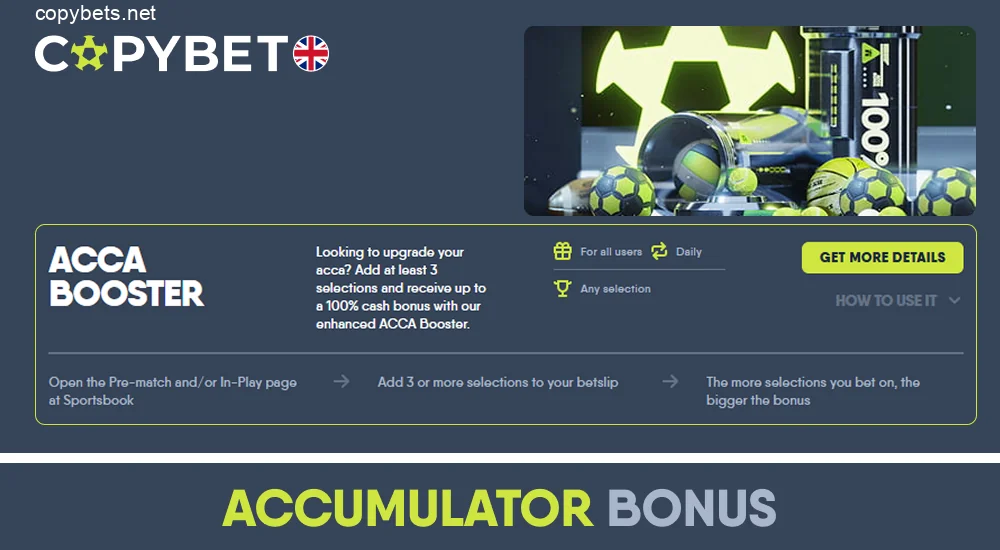 Accumulator bonus offer at Copybet UK