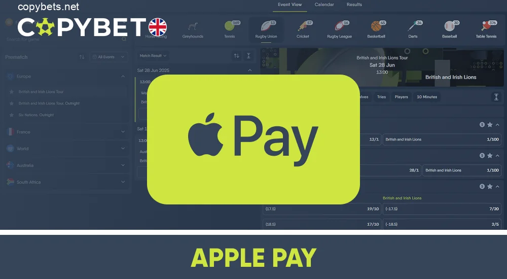 Apple Pay for quick mobile deposits at Copybet UK