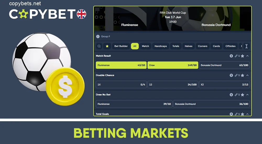What betting markets are there at Copybet UK?
