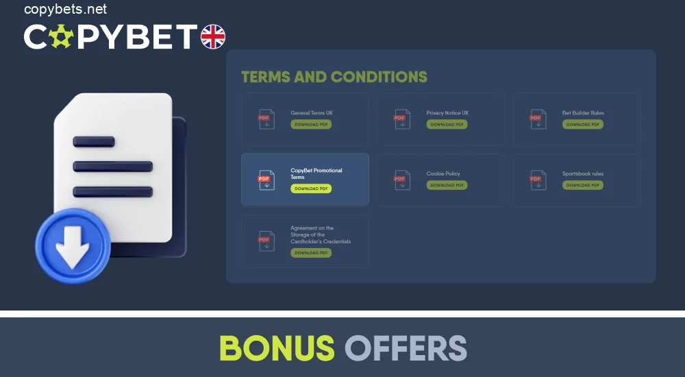 Copybet UK bonus rules and promotions
