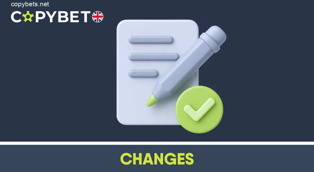 Copybet UK privacy policy updates and notifications