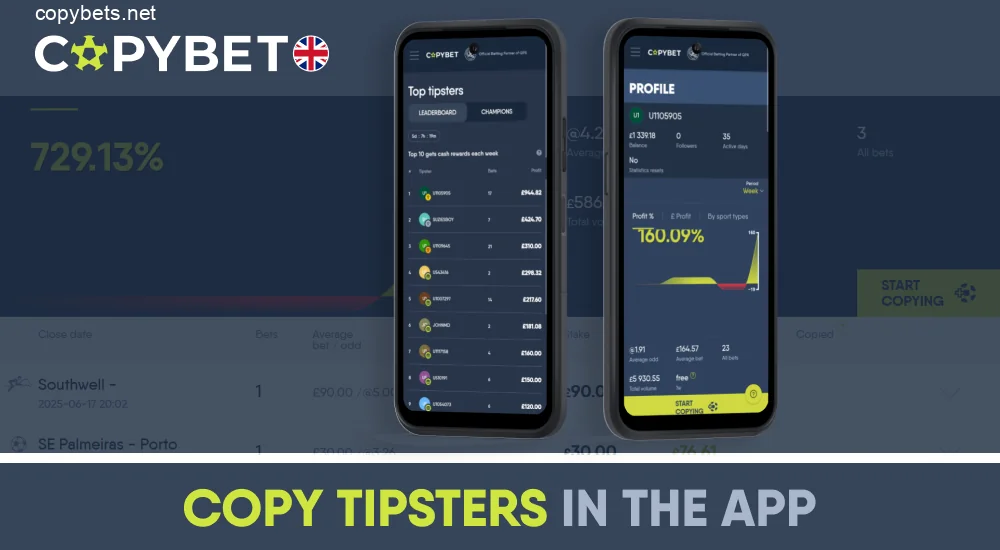 Copy tipsters with Copybet UK app feature