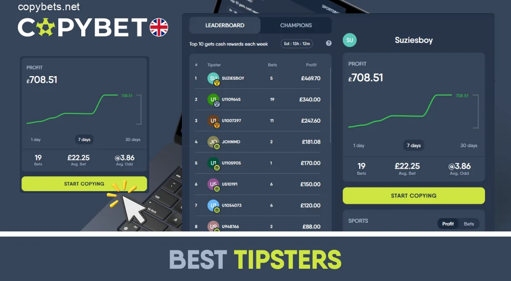 Copy bets easily with the Copy Tipster feature from Copybet