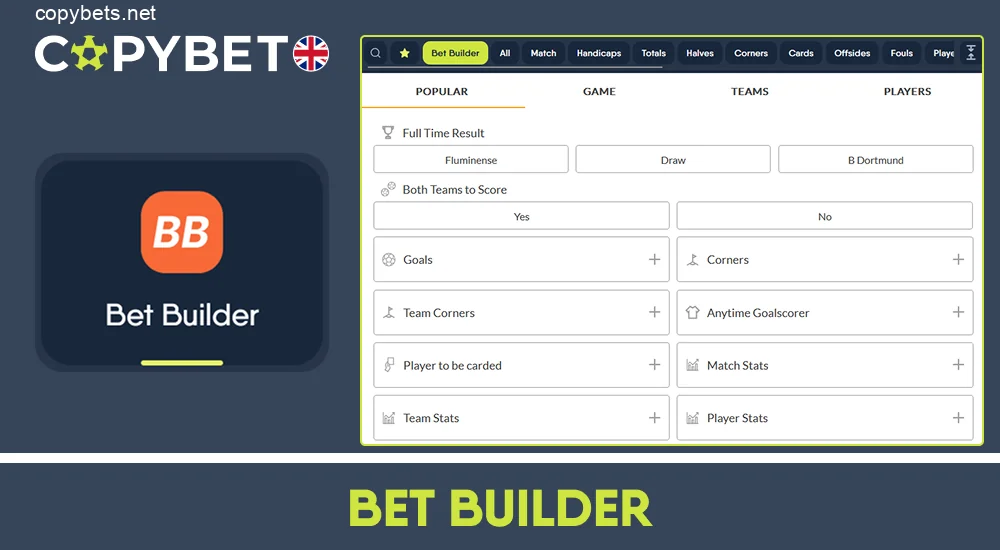 Create custom bets with Copybet Bet Builder UK