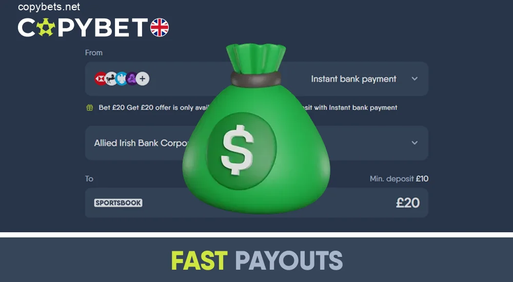 Fast payouts and convenient payment methods at Copybet UK