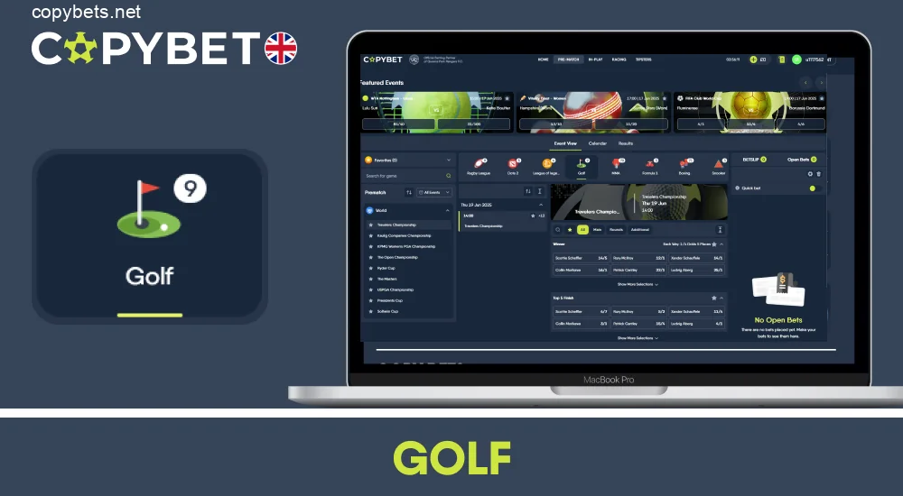 Golf betting options at Copybet UK
