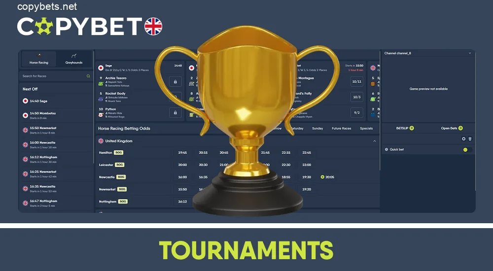 Horse racing tournaments and major events at Copybet UK