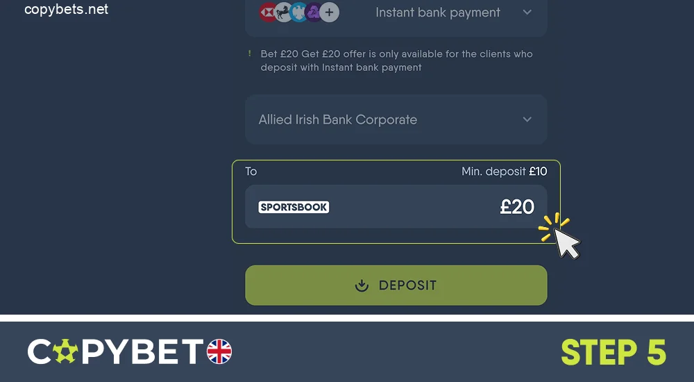 Decide on the deposit amount, step 5
