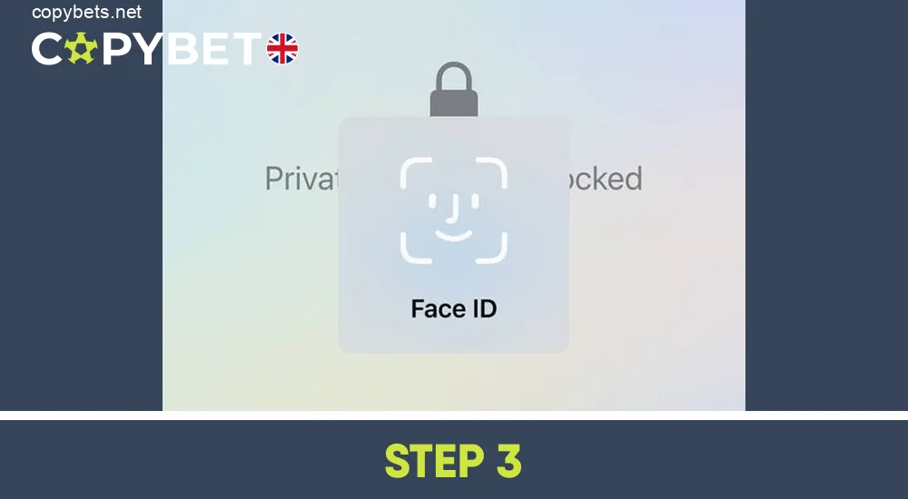 Confirm the download of the Copybet app via FaceID and wait for it to finish, step 3