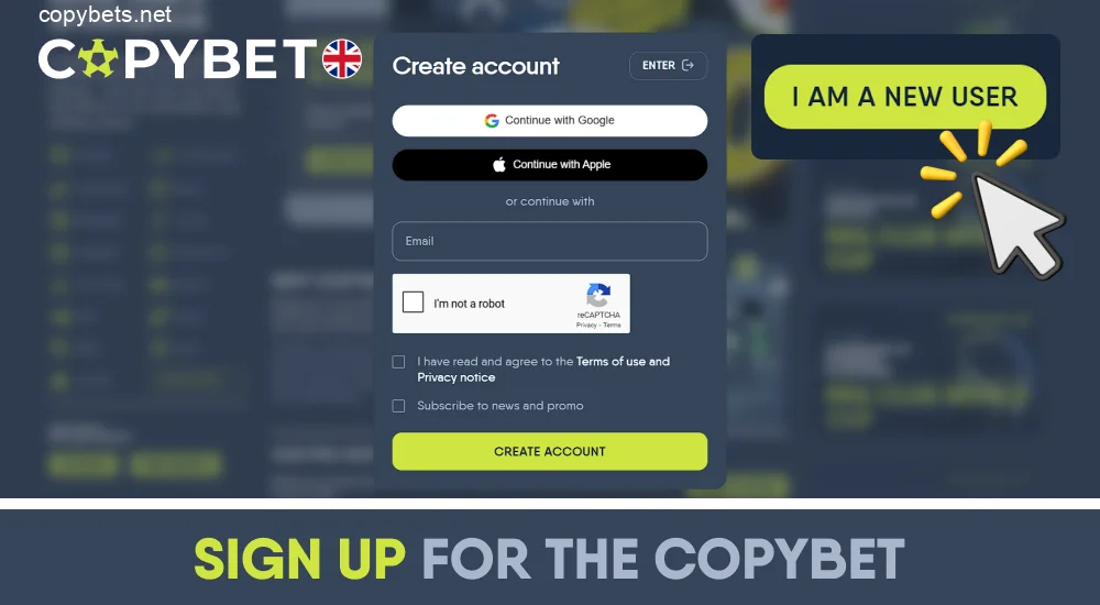 Copybet UK registration process step by step
