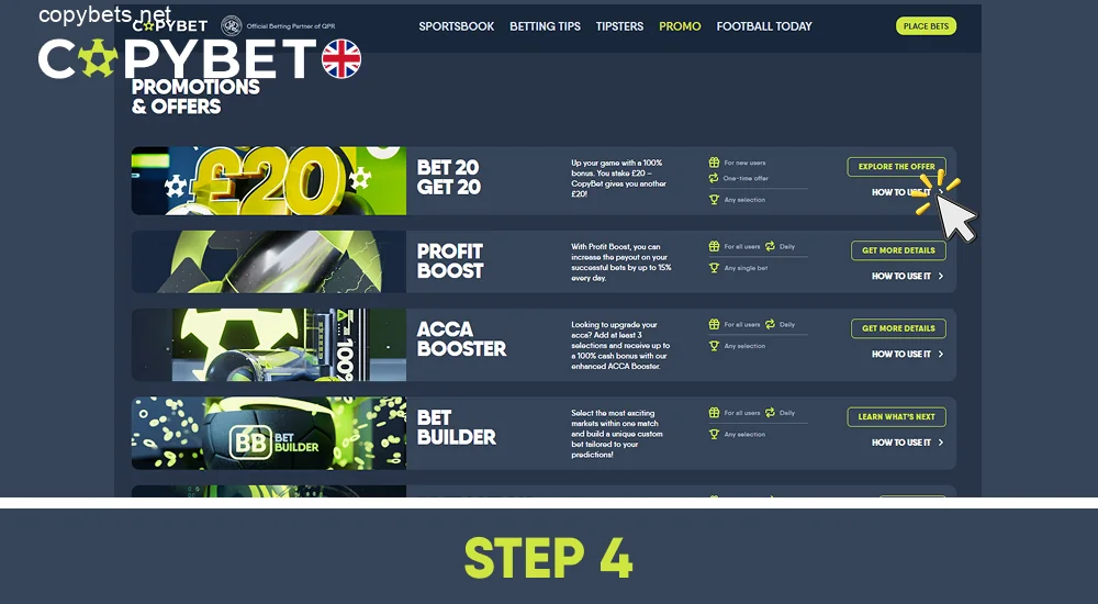 Click the get bonus button and follow the conditions, step 4