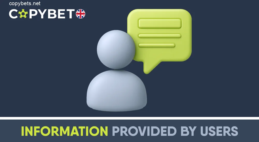 User-provided data for Copybet UK registration and support