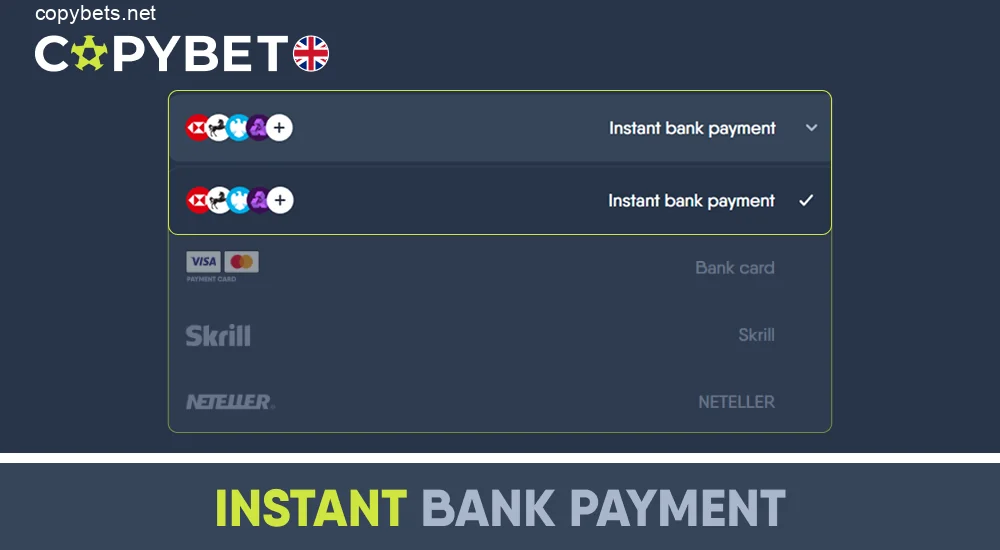 Instant bank payments for Copybet UK players
