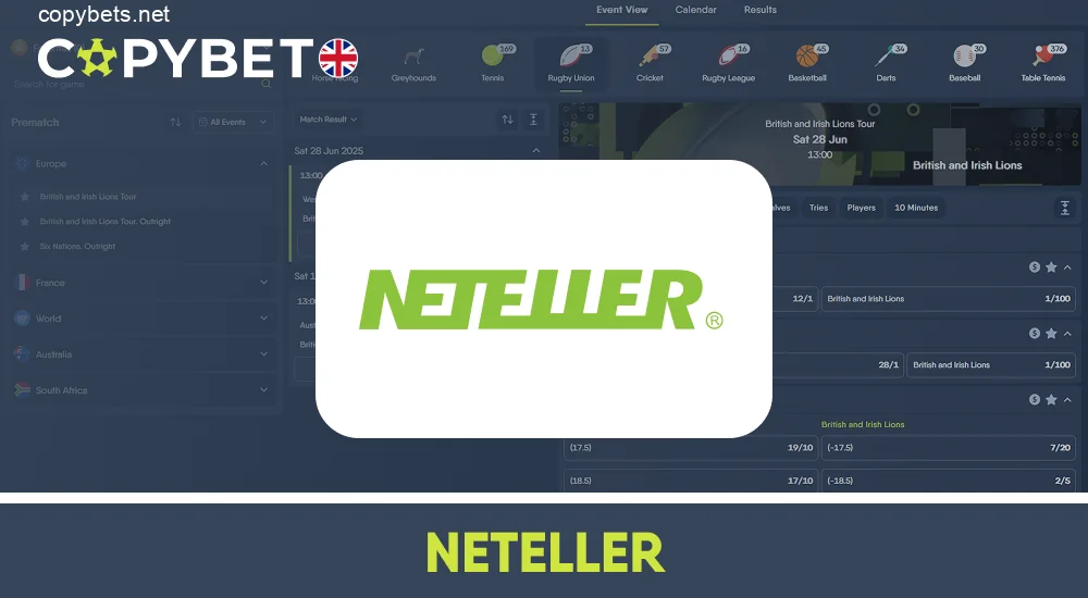 Neteller payment option at Copybet UK for deposits and withdrawals