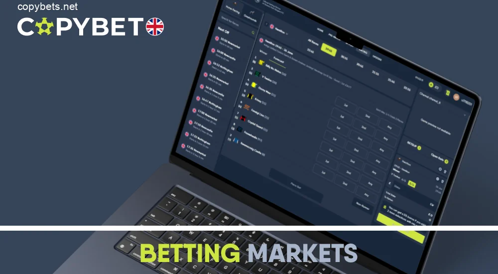 Explore diverse horse racing betting markets available at Copybet UK