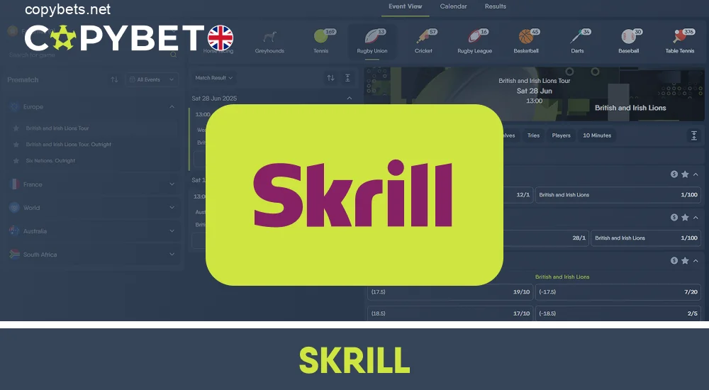 Skrill wallet for instant Copybet UK payments